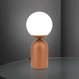 Orion Stanley tafellamp, koraalrood, hoogte 32 cm, keramiek/glas