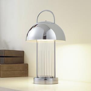 LINDBY LED tafellamp Mareli, chroom, metaal, Ø 18 cm