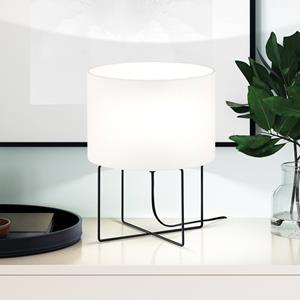 FISCHER & HONSEL Tafellamp Java met linnen kap wit