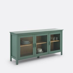 LA REDOUTE INTERIEURS Lage vitrinekast 3 deuren in massief grenen, L160 cm, Alvina