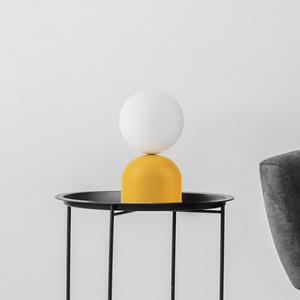 TK Lighting Miki tafellamp, geel, hoogte 21 cm, metaal/glas, G9