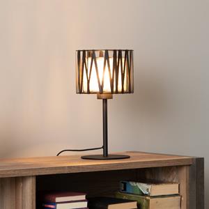 TK Lighting Tafellamp Harmony, zwart, naturel Jute, hoogte 37 cm