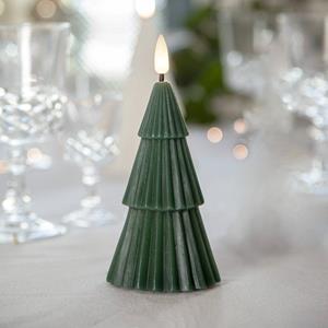 STAR TRADING LED kaars Flamme Grany, groen, 15 cm, echte was, werkt op batterijen