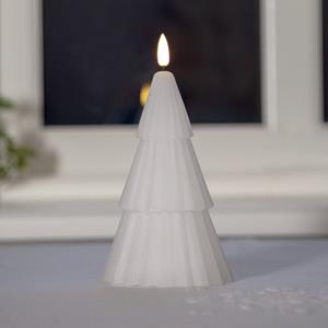 STAR TRADING LED kaars Flamme Grany, wit, 18 cm, echte was, werkt op batterijen