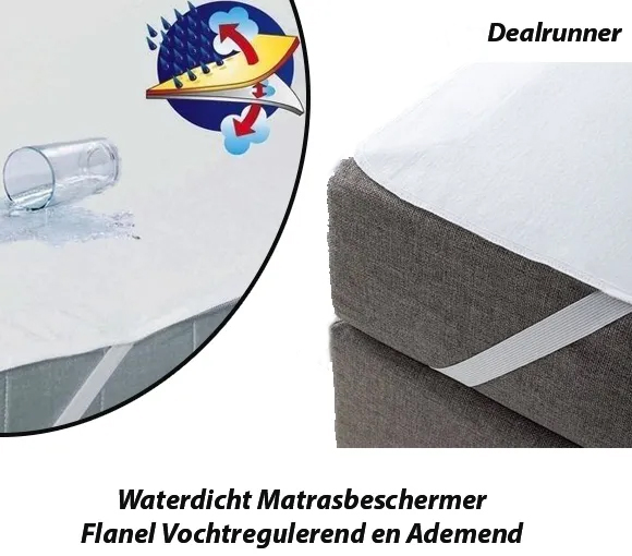 Dealrunner Waterdicht Matrasbeschermer Flanel Vochtregulerend en Ademend