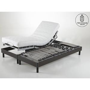 LA REDOUTE INTERIEURS Elektrisch bed met houten lattenbodem en poten