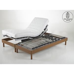LA REDOUTE INTERIEURS Elektrisch bed met houten lattenbodem en poten