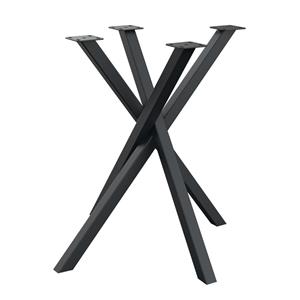 Furniture Legs Europe Stalen tafelonderstel zwart mikado 70 bij 70 cm en hoogte 73 cm (4 x 4 cm)