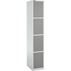Kastzuil, met cilinderslot, lichtgrijs/platina grijs