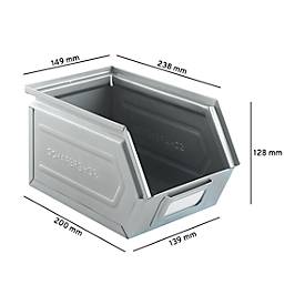 Kastzuil, met cilinderslot, blank aluminiumkleurig/gentiaanblauw