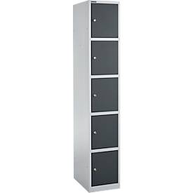 Kastzuil met cilinderslot, blank aluminiumkleurig/antraciet