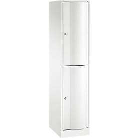 C und P C+P Garderobekast Resisto, 1 vak, 2 vakken, B 396 x D 540 x H 1950 mm, verkeerswit