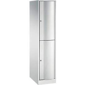 C und P C+P Garderobekast Resisto, 1 vak, 2 vakken, B 396 x D 640 x H 1950 mm, lichtgrijs