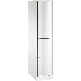 C und P C+P Garderobekast Resisto, 1 vak, 2 vakken, B 396 x D 640 x H 1950 mm, verkeerswit