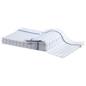 PULSIVA Theedoek Usedom; 50x70 cm (BxL); wit/blauw; rechthoekig; 10 stuk / verpakking