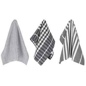 PULSIVA Vaatdoek Jena; 40x60 cm (BxL); grijs/wit; 3 stuk / verpakking