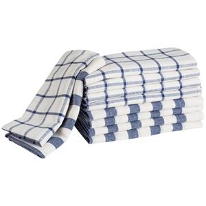 PULSIVA Theedoek Oland; 50x70 cm (BxL); blauw/wit; rechthoekig; 10 stuk / verpakking