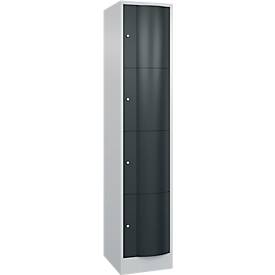 C und P C+P Resisto lockerkast, 1 vak, 4 vakken, B 396 x D 540 x H 1950 mm, lichtgrijs/antracietgrijs