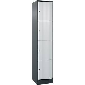 C und P C+P lockerkast Resisto, 1 vak, 4 vakken, B 396 x D 540 x H 1950 mm, antracietgrijs/lichtgrijs