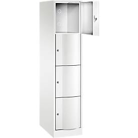 C und P C+P Resisto lockerkast, 1 vak, 4 vakken, B 396 x D 640 x H 1950 mm, verkeerswit