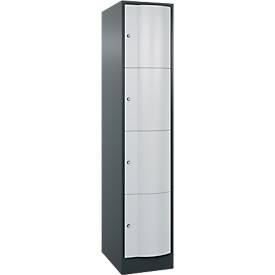 C und P C+P lockerkast Resisto, 1 vak, 4 vakken, B 396 x D 640 x H 1950 mm, antracietgrijs/lichtgrijs