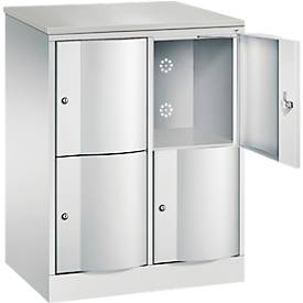 C und P C+P Resisto lockerkast, 2 vakken, 4 vakken, B 772 x D 540 x H 1077 mm, lichtgrijs