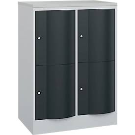 C und P C+P Resisto lockerkast, 2 vakken, 4 vakken, B 772 x D 540 x H 1077 mm, lichtgrijs/antracietgrijs