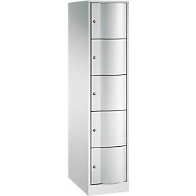 C und P C+P lockerkast Resisto, 1 vak, 5 vakken, B 396 x D 640 x H 1950 mm, lichtgrijs