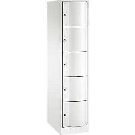 C und P C+P Resisto lockerkast, 1 vak, 5 vakken, B 396 x D 640 x H 1950 mm, verkeerswit
