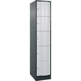 C und P C+P lockerkast Resisto, 1 vak, 5 vakken, B 396 x D 640 x H 1950 mm, antracietgrijs/lichtgrijs