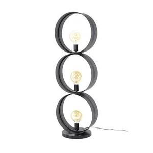 Giga Meubel  Vloerlamp Zwart Metaal - 40x30x122cm - 3-Lichts - Ring