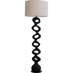 Giga Meubel  Vloerlamp Zwart 155cm - Incl. Kap - Mangohout - Savio