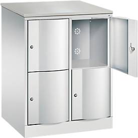 C und P C+P Resisto lockerkast, 2 vakken, 4 vakken, B 772 x D 640 x H 1077 mm, lichtgrijs