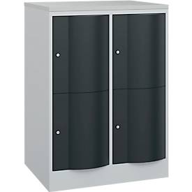 C und P C+P Resisto lockerkast, 2 vakken, 4 vakken, B 772 x D 640 x H 1077 mm, lichtgrijs/antracietgrijs