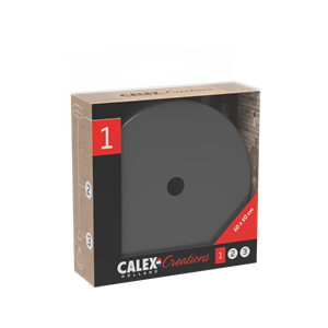 Calex | Metalen plafondplaat | Ø100mm | 1 gat | Mat Parel Zwart