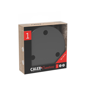 Calex | Metalen plafondplaat | Ø100mm | 3 gaten | Mat Parel Zwart