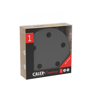 Calex | Metalen plafondplaat | Ø100mm | 5 gaten | Mat Parel Zwart