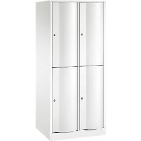 C und P C+P Garderobekast Resisto, 2 vakken, 4 legborden, B 772 x D 640 x H 1950 mm, verkeerswit
