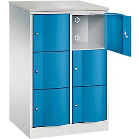 C und P C+P Resisto lockerkast, 2 vakken, 6 vakken, B 772 x D 640 x H 1255 mm, lichtgrijs/lichtblauw