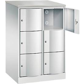 C und P C+P Resisto lockerkast, 2 vakken, 6 vakken, B 772 x D 640 x H 1255 mm, lichtgrijs