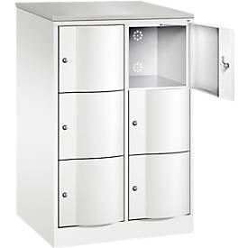 C und P C+P Resisto lockerkast, 2 vakken, 6 vakken, B 772 x D 640 x H 1255 mm, verkeerswit