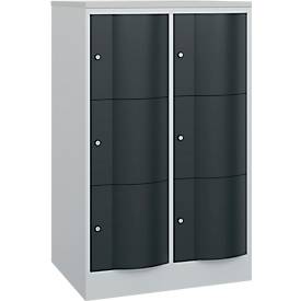 C und P C+P Resisto lockerkast, 2 vakken, 6 vakken, B 772 x D 640 x H 1255 mm, lichtgrijs/antracietgrijs