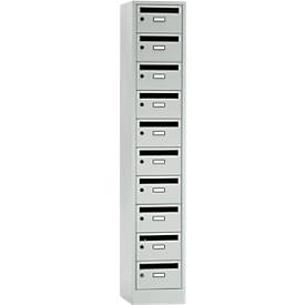 Postverdeelkast, met inwerpgleuf, 1 compartiment, veiligheidscilinderslot, lichtgrijs