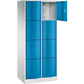 C und P C+P Resisto lockerkast, 2 vakken, 8 vakken, B 772 x D 540 x H 1950 mm, lichtgrijs/lichtblauw