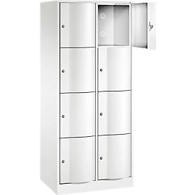 C und P C+P Resisto lockerkast, 2 vakken, 8 vakken, B 772 x D 540 x H 1950 mm, verkeerswit