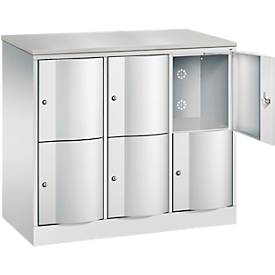 C und P C+P Resisto lockerkast, 3 vakken, 6 vakken, B 1148 x D 540 x H 1077 mm, lichtgrijs