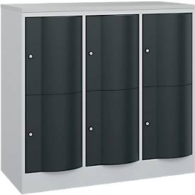 C und P C+P Resisto lockerkast, 3 vakken, 6 vakken, B 1148 x D 540 x H 1077 mm, lichtgrijs/antracietgrijs