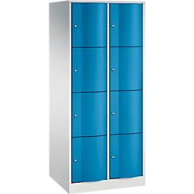 C und P C+P Resisto lockerkast, 2 vakken, 8 vakken, B 772 x D 640 x H 1950 mm, lichtgrijs/lichtblauw