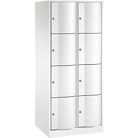 C und P C+P Resisto lockerkast, 2 vakken, 8 vakken, B 772 x D 640 x H 1950 mm, verkeerswit