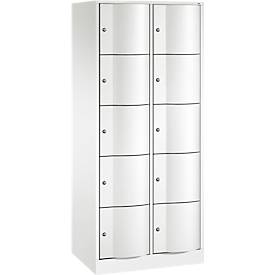 C und P C+P Resisto lockerkast, 2 vakken, 10 vakken, B 772 x D 540 x H 1950 mm, verkeerswit